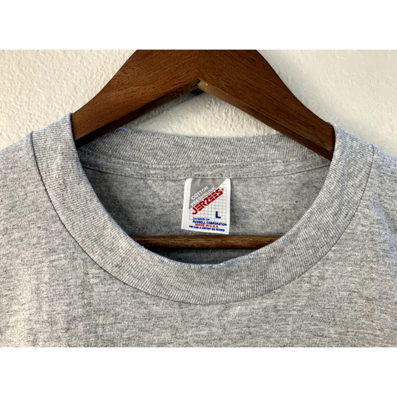 Vintage Biker Trash Shirt Tee Large Gray 1995 Logo T-Shirt Jerzees VTG 90s 1990s - Picture 3 of 6